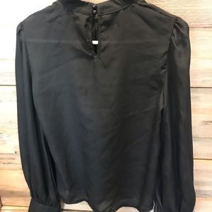 Black high neck blouse with buttons